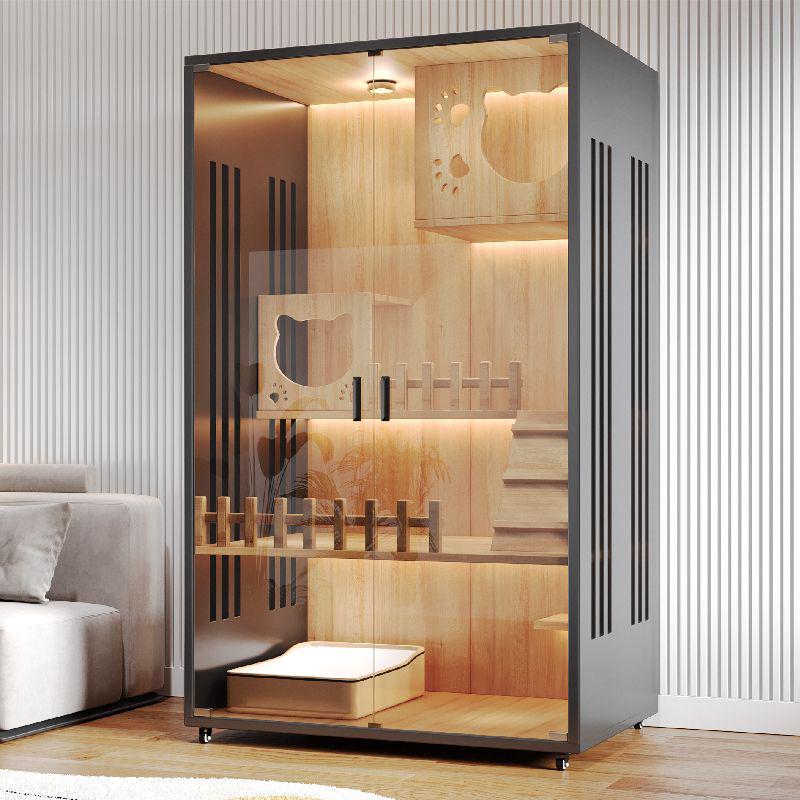 热销猫舍别墅实木柜房家用室内大空间屋双层笼子宠物猫窝