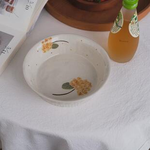 绣球花日式 川谷 陶瓷盘子菜盘家用ins风陶瓷餐具深盘水果盘甜品盘