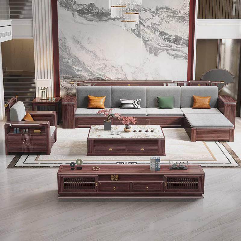 新中式全实木沙发组合大小户型客厅沙发家具储物沙发两用高箱冬夏