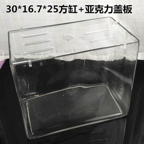 桌面长方形玻璃鱼缸超白鱼缸成型无缝小型热弯一次乌龟草缸水族箱