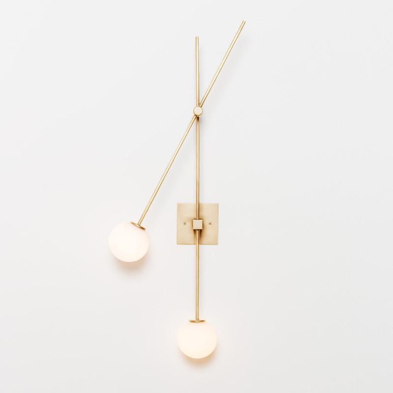 北欧双头玻璃壁灯别墅极简创意设计师客厅走廊楼梯间长条几何灯饰