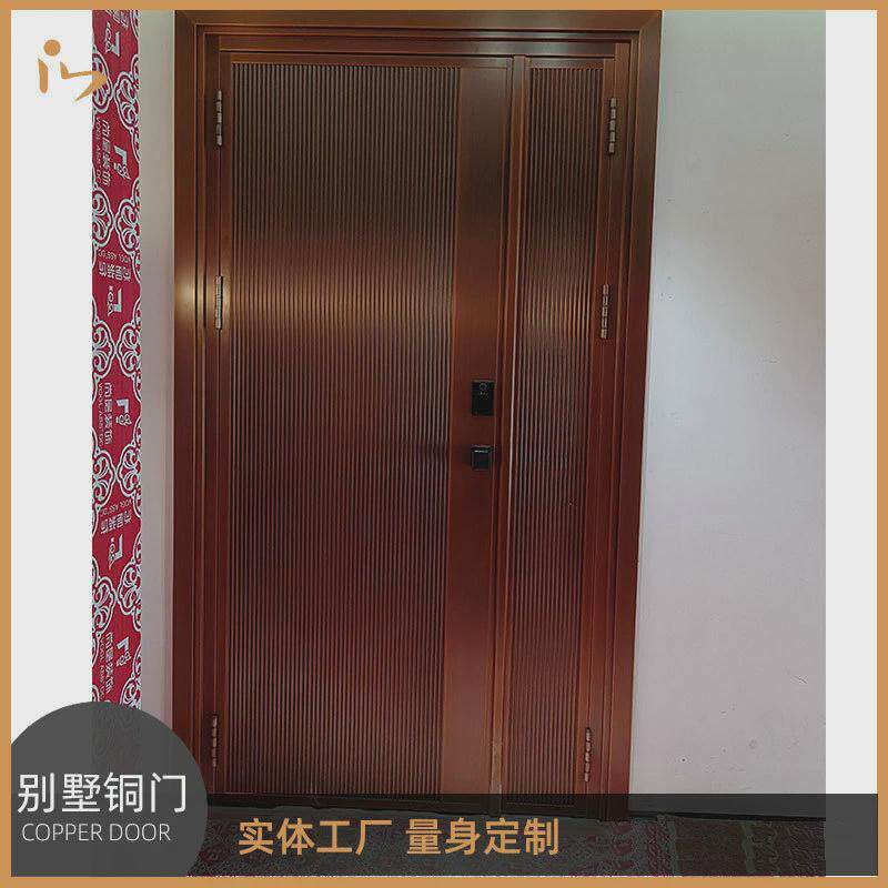新款不锈钢镀铜入户门防盗门进户门极简中式别墅大门价格量大从优