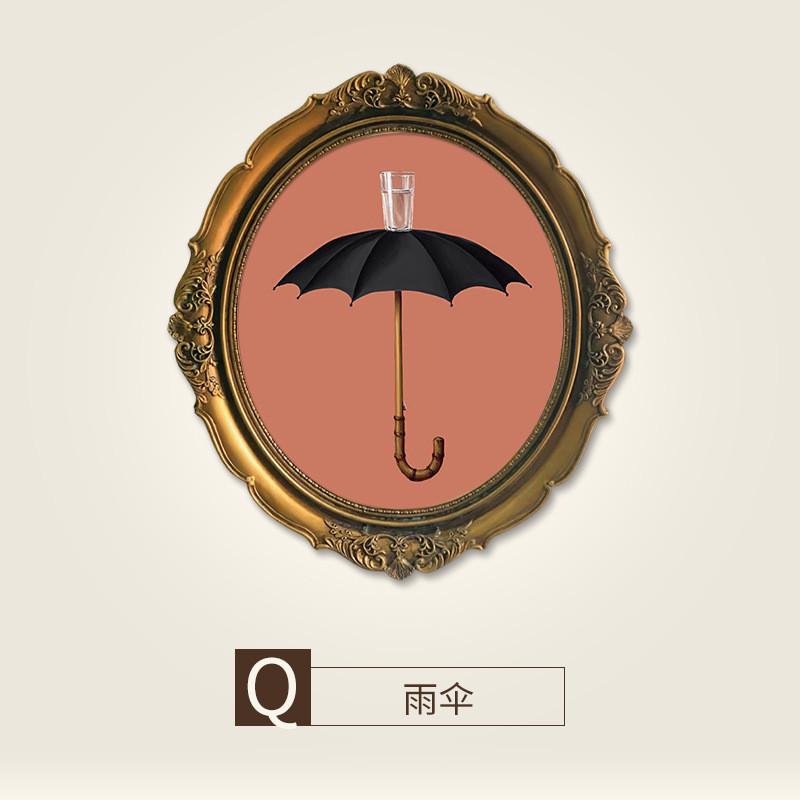 美式装饰画法式复古小尺寸挂画卧室床头欧式客厅壁画轻奢椭圆形画图片
