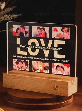 创意水晶摆件3d肖像礼品照片来图定制小夜灯节日人像床头摆件