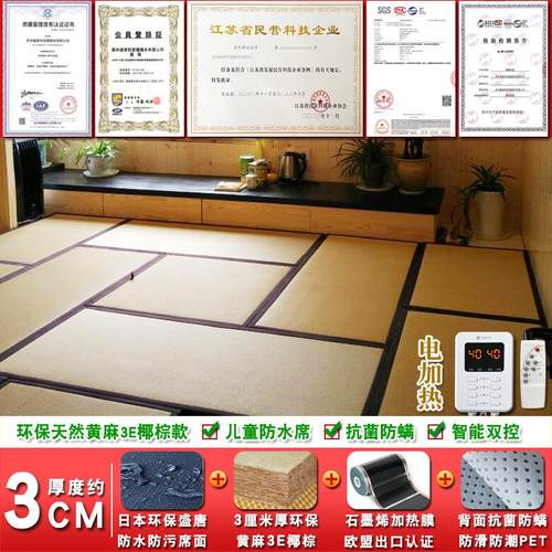 防水榻榻米垫子电加热椰棕床垫家用塌塌米加热踏踏米地垫可定