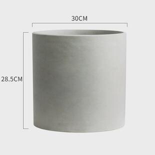 日式水泥花盆大极简高档龟背竹北欧柠檬树简约客厅高级感盆栽透气