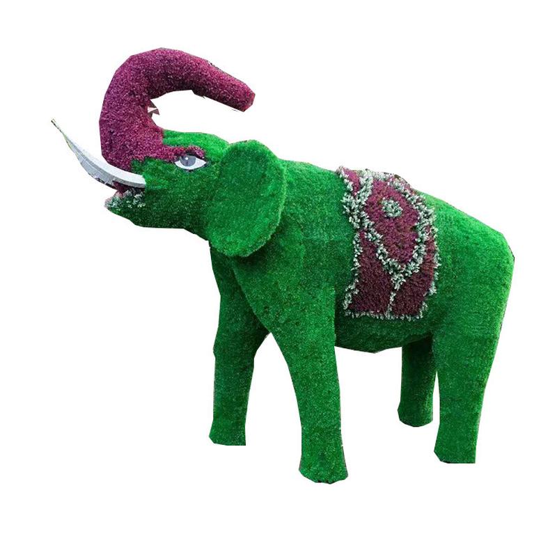 基地批发绿雕动物工艺品草雕塑仿真雕塑动物景观雕塑仿真绿植雕