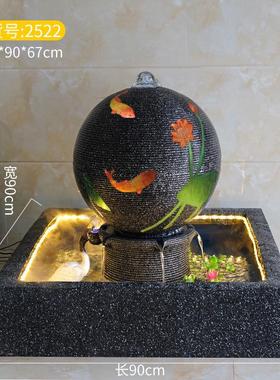 欧式流水喷泉鱼缸酒店花园店铺水景球办公室装饰景观摆件开业礼品