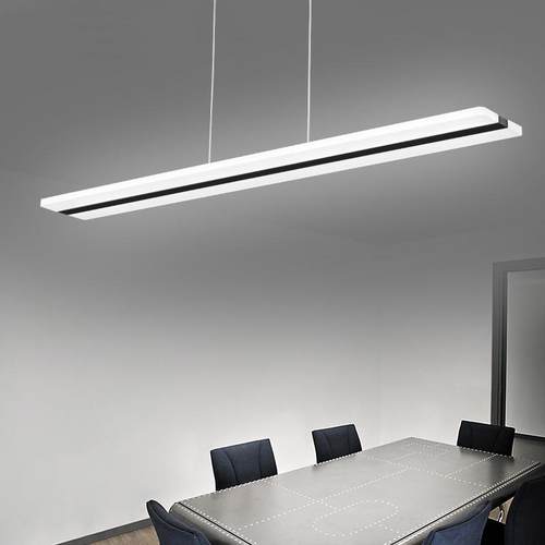 商用创意led黑色办公室长条直板方通吊线灯照明铝材铁艺线条灯