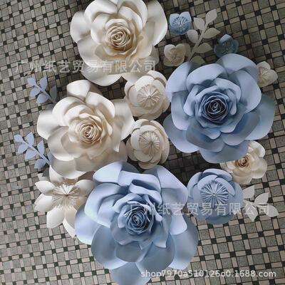 婚庆花墙套餐组合婚礼橱窗创意会馆装饰美陈展纸花背景立体纸纸花