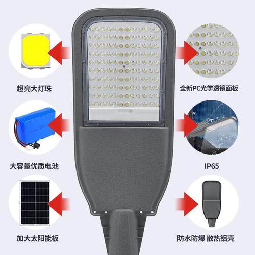 太阳能灯户外工程家用超亮感应防水大功率庭院新农村照明高杆路灯
