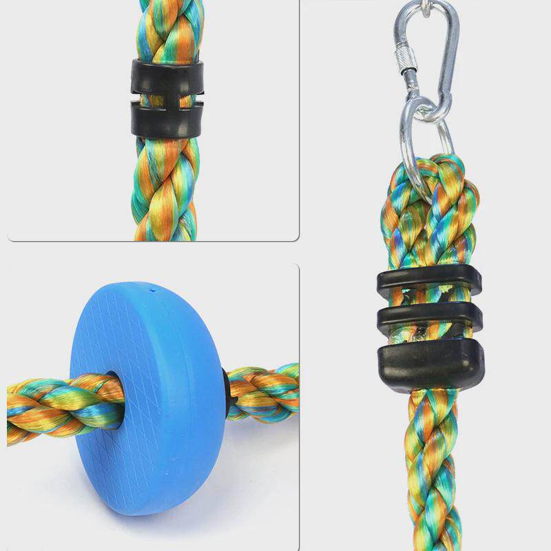 室内户外塑料圆盘秋千彩色pe绳儿童攀爬秋千