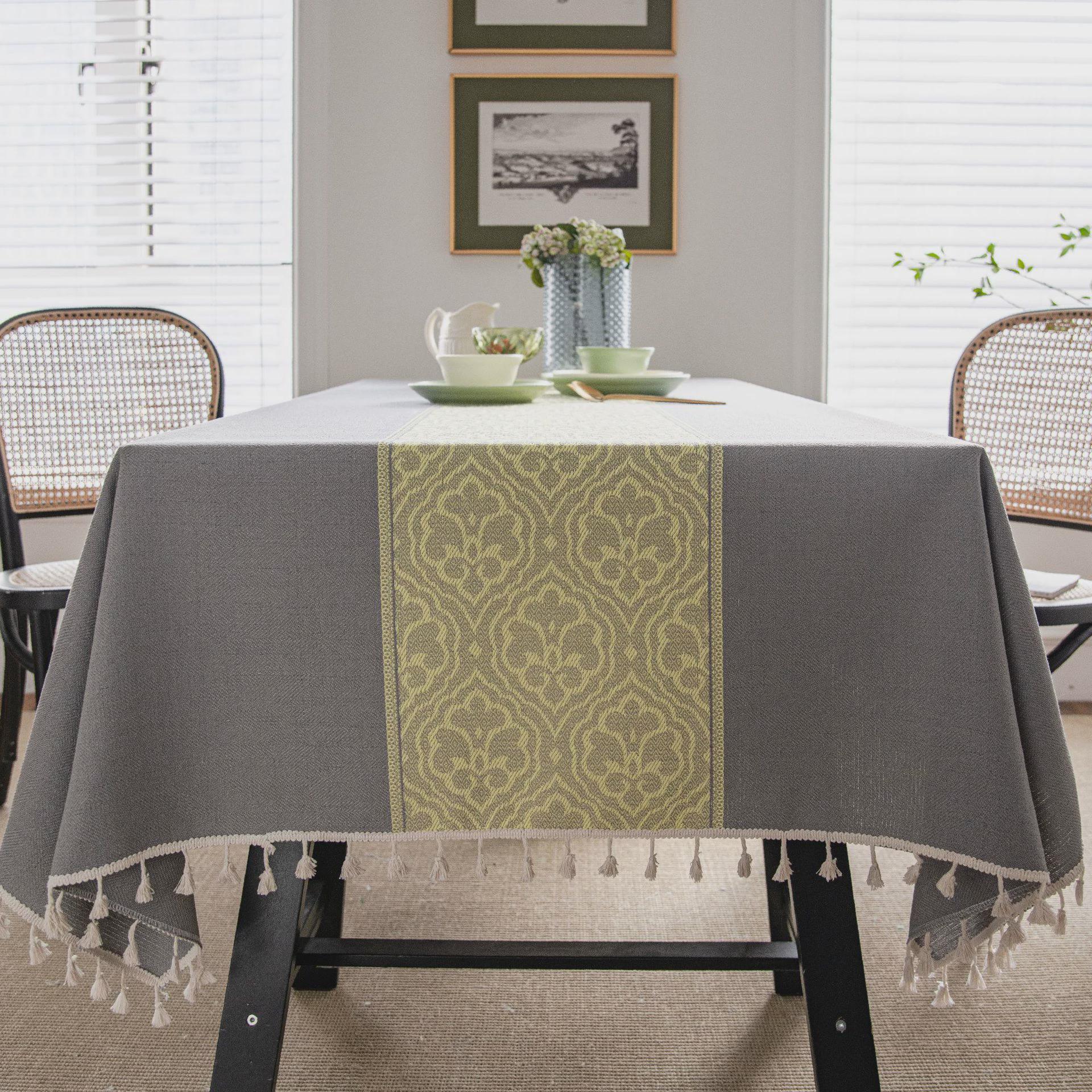 伊缦琪韵家用小清新美式长方形桌布布艺餐桌布茶几台布工厂直供