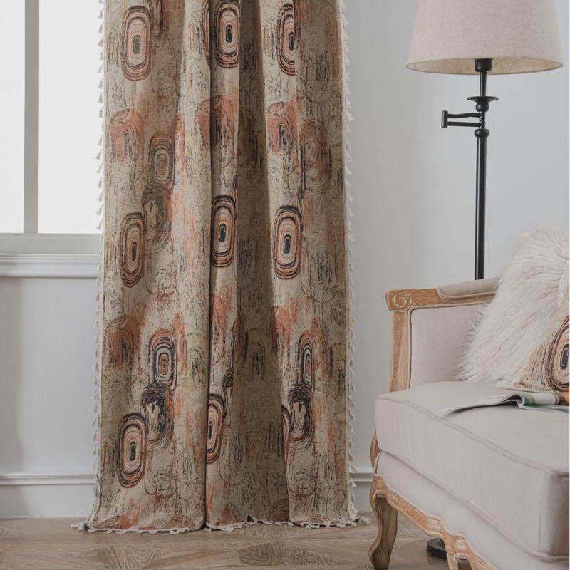 伊缦琪韵窗帘红色节日提花流苏窗帘成品厨房帘飘窗半遮光工厂直供,居家布艺,成品窗帘,淘宝优惠券,粉丝福利购,淘宝优惠卷