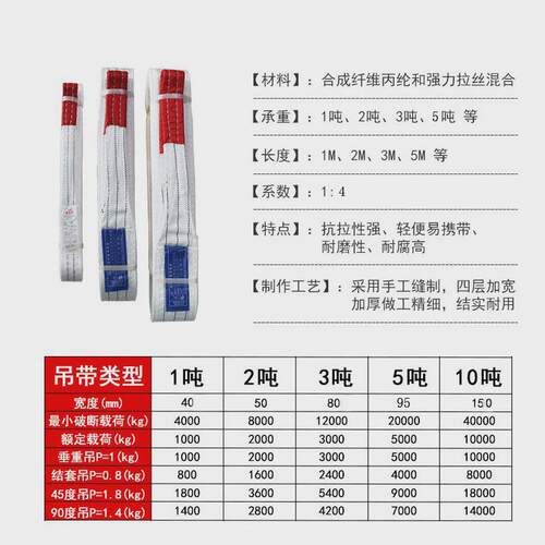 吊车吊带5吨6米起重吊装带10吨8t扁平双扣行车工业吊带拖车带朋珍