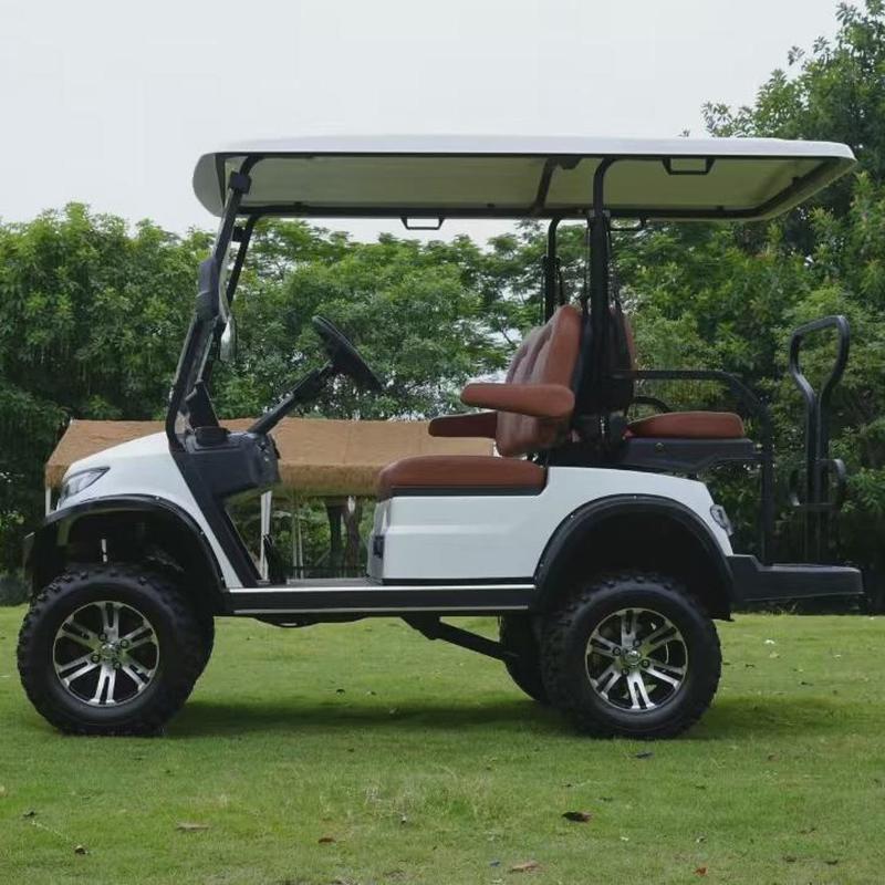 敞开式通高尔夫球车四座绿电动观光车观赏空间广舒适度高