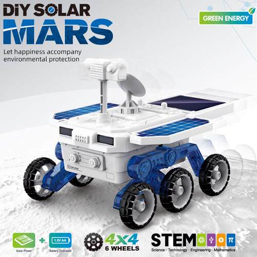 跨境DIY016太阳能星球探测车太阳能动力SETM科教自拼装电动模型车