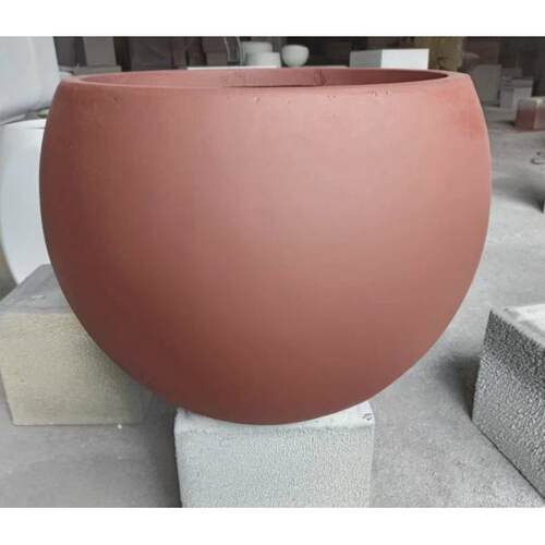 简约水泥花盆球形大号花缸镁泥花盆花器花坛造景户外广场市政工程