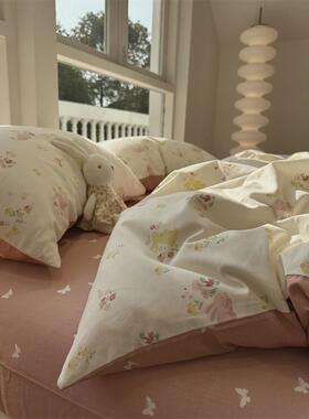 eq4fins美式复古田园床碎花床上四件套1.5m1.8米少女心被套小