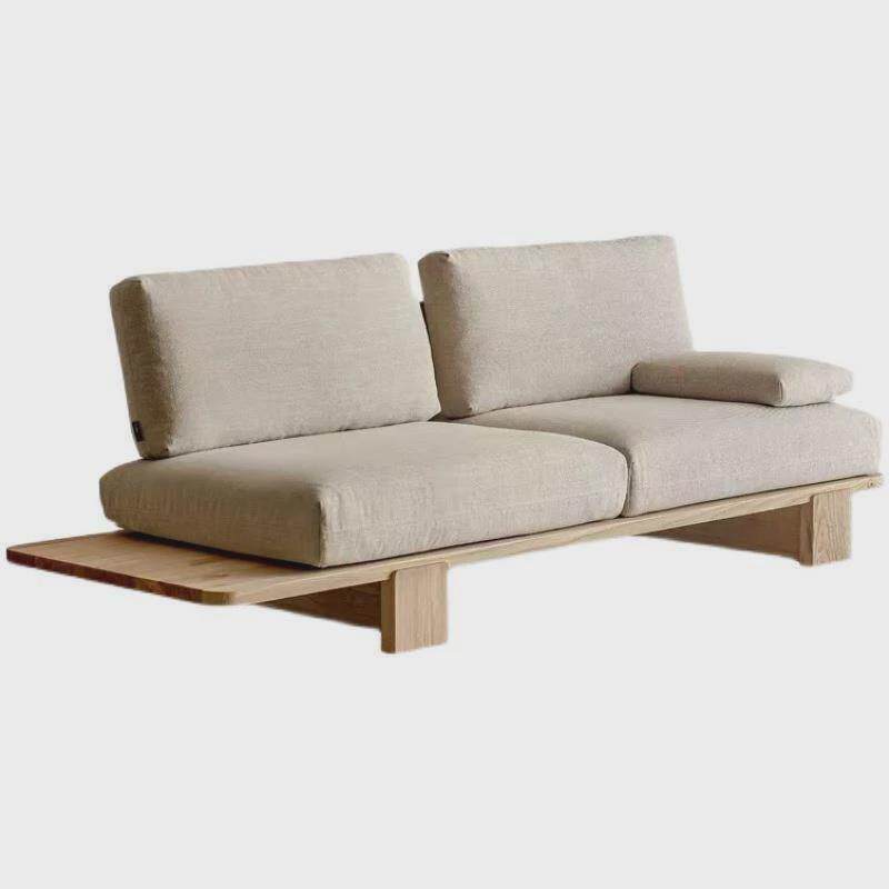 现代简约小户型家用客厅寂原木沙发日式侘榻榻米风实木布艺沙发