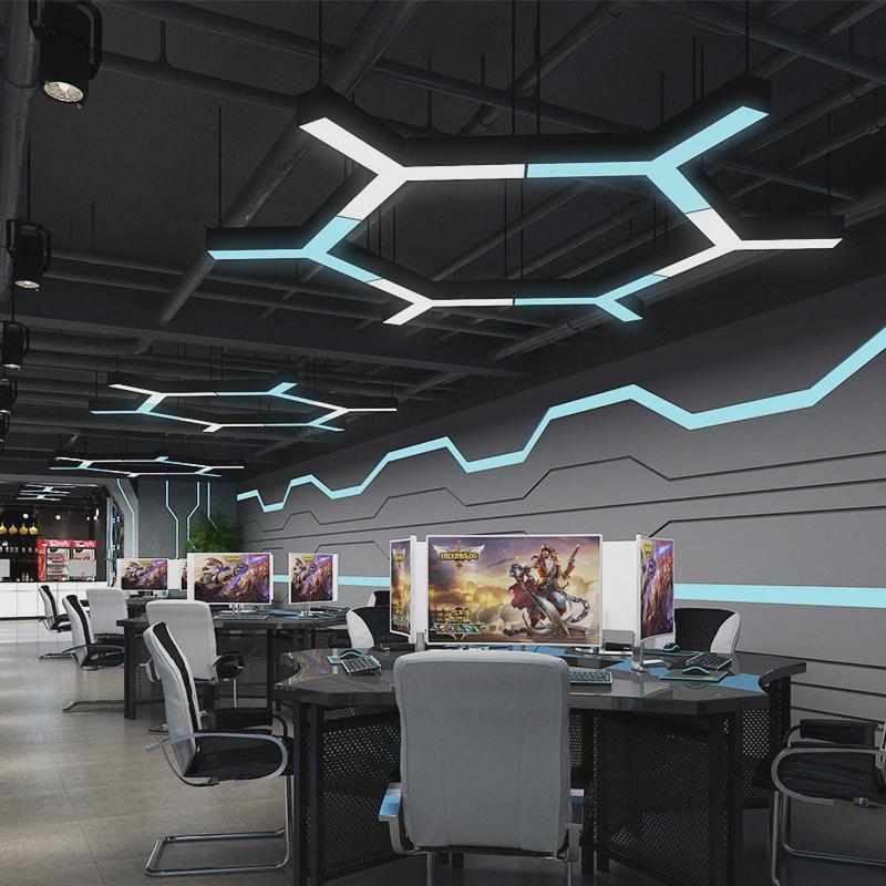 LED造型灯创意Y形办公室吊灯店铺商场健身房异形工业风灯具