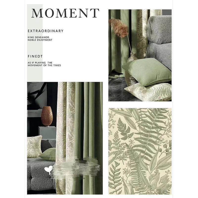 新款美式田园印花铃兰窗帘成品客厅卧室全遮光轻奢窗帘布茹伊花