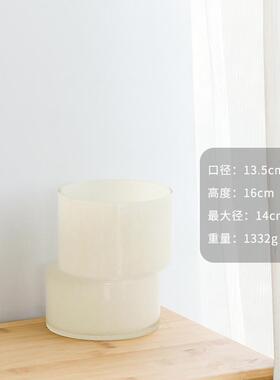 现代轻奢透明摆件竹节玻璃花瓶客厅样板房会所设计师装饰花器彩色