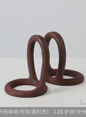 法式奶油几何书挡中古客厅房间电视柜艺术树脂风装饰品摆件摆设