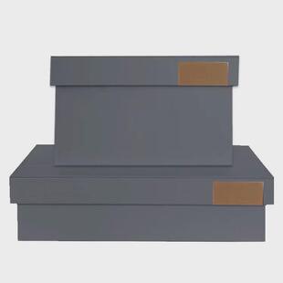 样板房衣柜皮质收纳盒整理盒高低储物箱皮革窄收纳箱长深矮款小