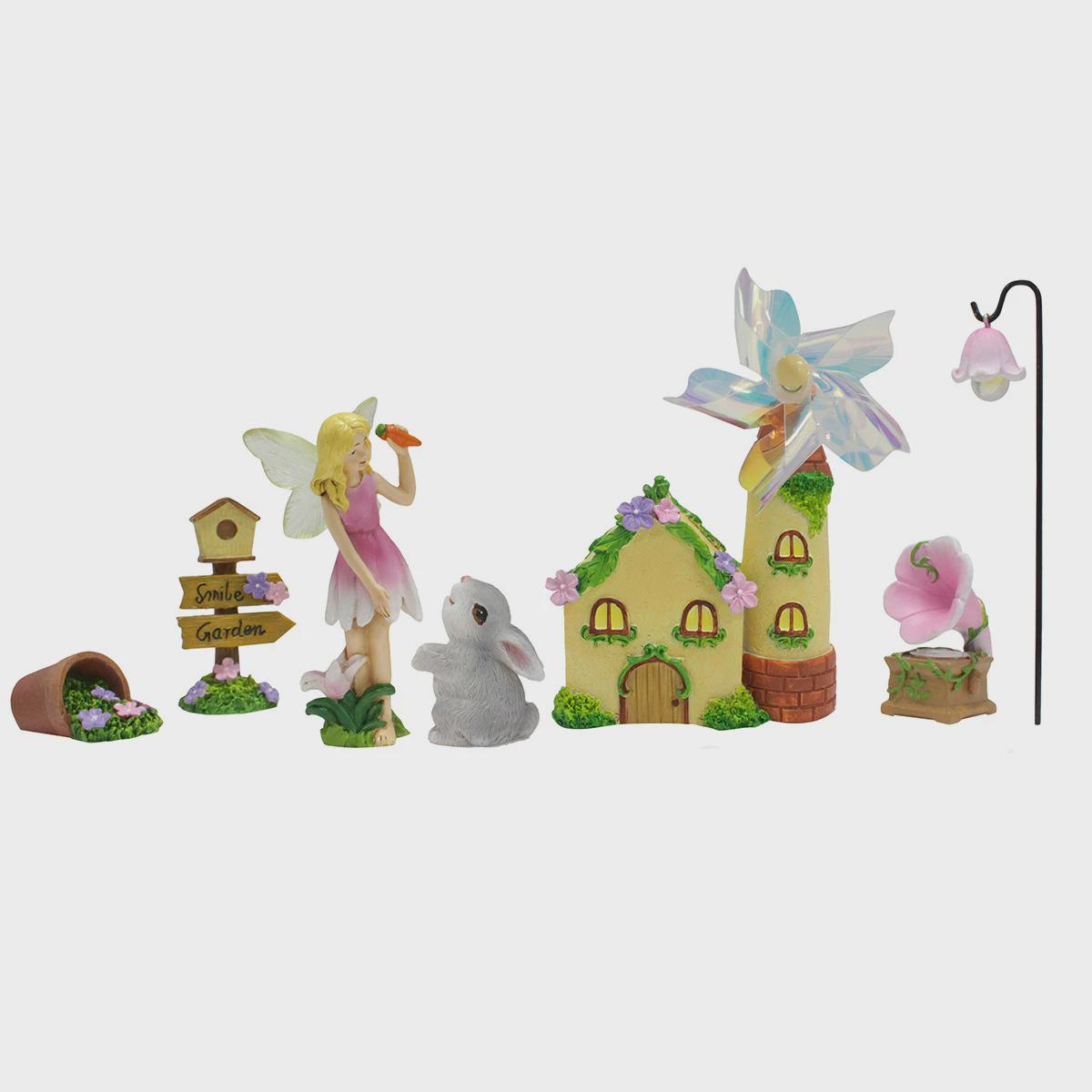 阳台布置房子户外庭院露台装饰园艺杂货花仙子风车摆设造景花园现