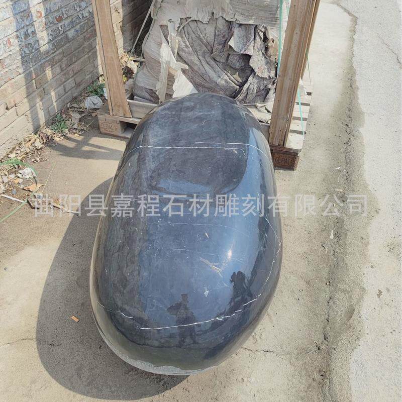 天然黑山石水钵庭院水景喷泉户外流水石雕涌泉园林中式异形盆摆件