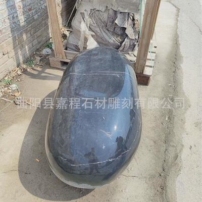 天然黑山石水钵庭院水景喷泉户外流水石雕涌泉园林中式异形盆摆件
