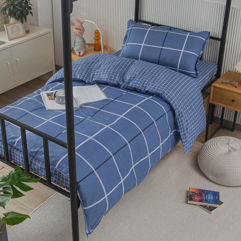 新款纯棉学生宿舍三件套床上用品大学生单人床六件套床单被套枕套