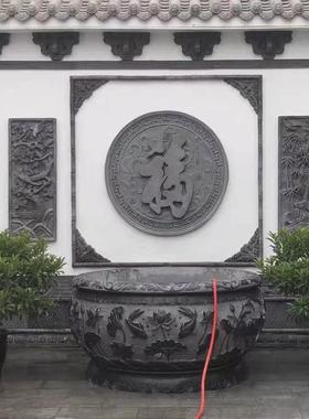 青石仿古水缸门海聚宝盆迎门盆鱼缸种花养鱼