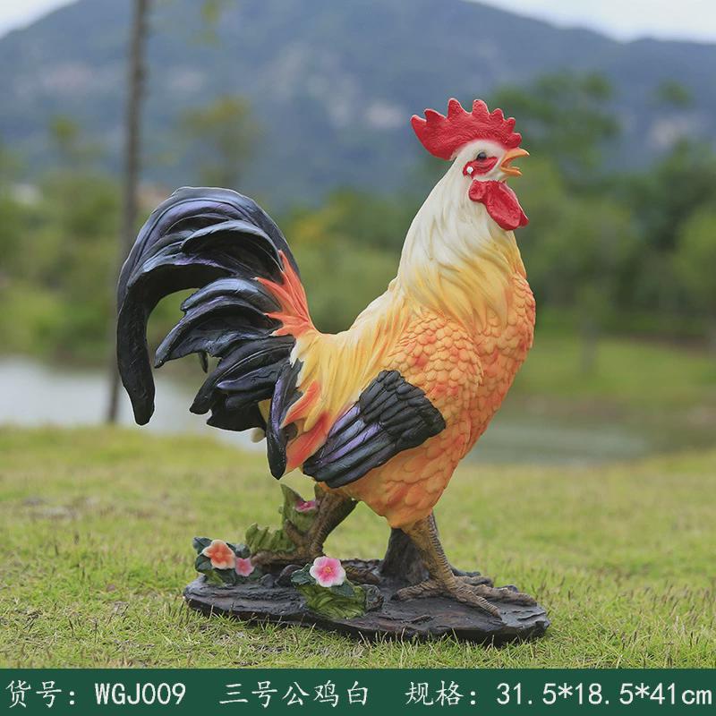 动物树脂工艺仿真公鸡户外雕塑摆件农场牧场花园庭院园林景观装饰