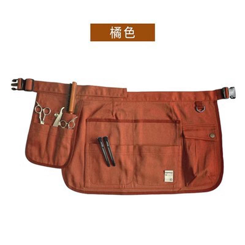 定制帆布围裙日式半身围裙咖啡师纯色围可调节厨房短款腰工作服