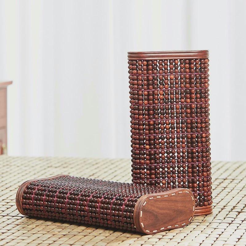 小叶紫檀单人透气枕头红木中式木套装枕头实木送礼收藏床上用品珠