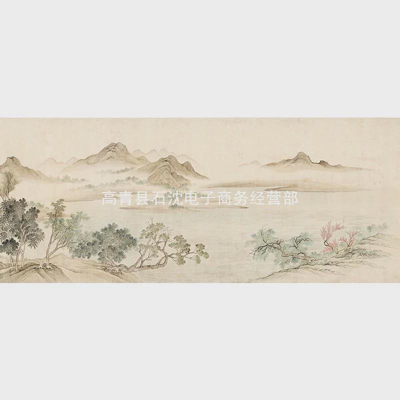 s祳1壁纸墙布祳新客厅暖色山水中式电视背景墙纸s影视装饰墙古典