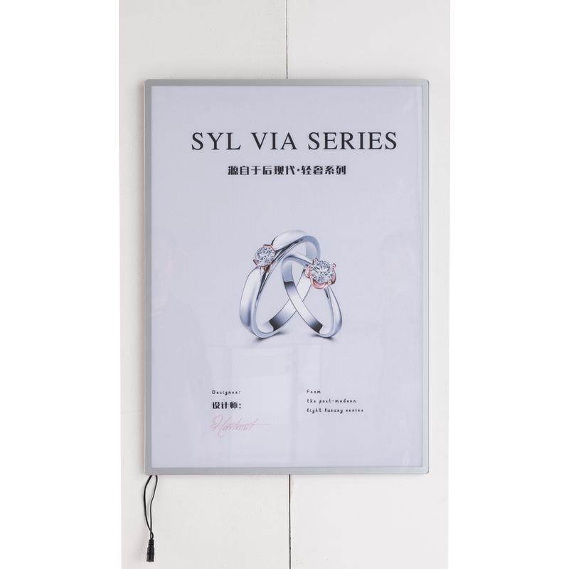 新款LED抽画灯箱超薄挂墙钢化玻璃发光广告牌菜单展示架源头厂家