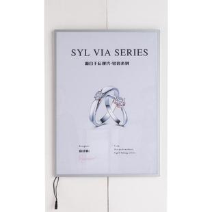 LED抽画灯箱超薄挂墙钢化玻璃发光广告牌菜单展示架源头厂家 新款