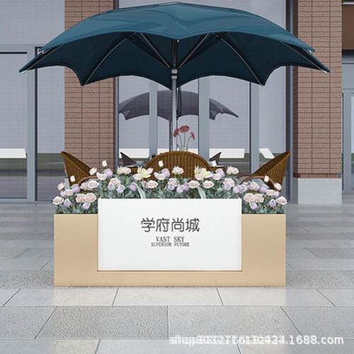 户外铁艺花箱组合街道广场金属种植箱市政花槽摆花坛隔断不锈钢外