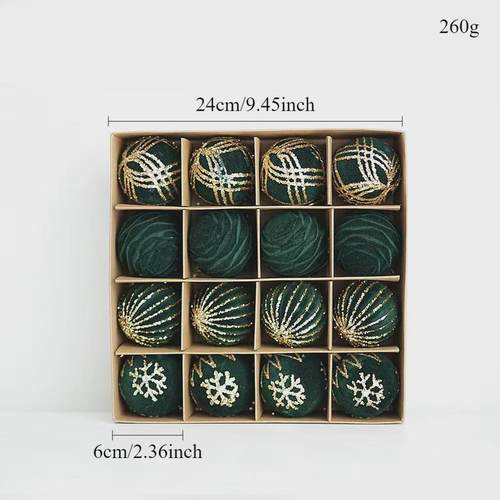 圣诞球装饰品创意手工彩绘球塑料球植绒彩球圣诞树挂件装饰球