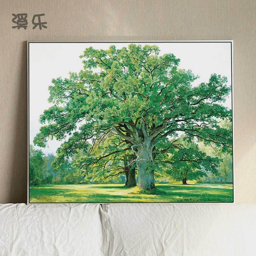 of9d希施金风景画森林油画玄关简欧装饰欧式客厅装饰画电表箱画其