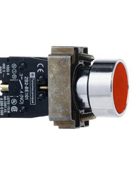 XB2BA42C平头按钮红色Ø22弹簧复位1NC