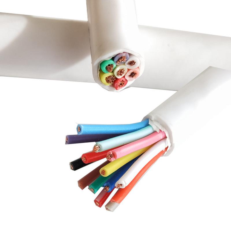 热销国标rvv243芯0.3/0.5平护套线圆avvr0.75多芯信号线控制软电