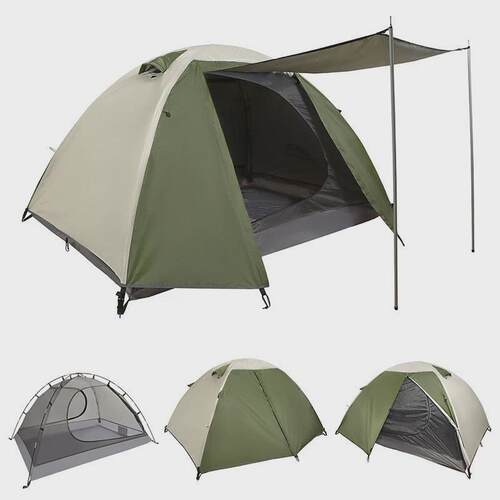 户外野营双人登山帐篷便携式轻量双层防雨防风加厚搭手登山徒步帐