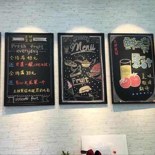 留言板细边复古挂式磁性小黑板挂式创意店铺广告板办公会议平角