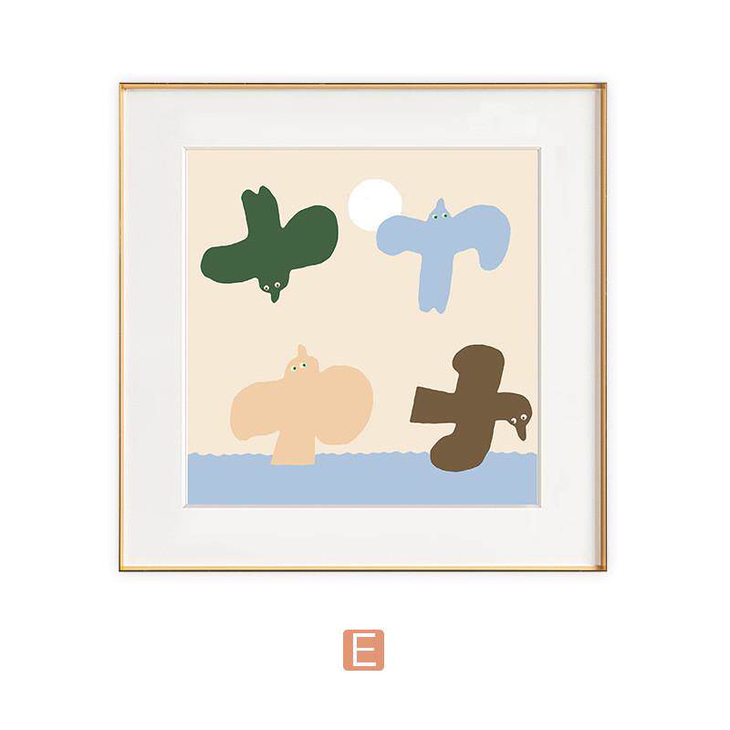 现代简约客厅沙发背景墙油画样板房正方形挂画黑白抽象组合装饰画
