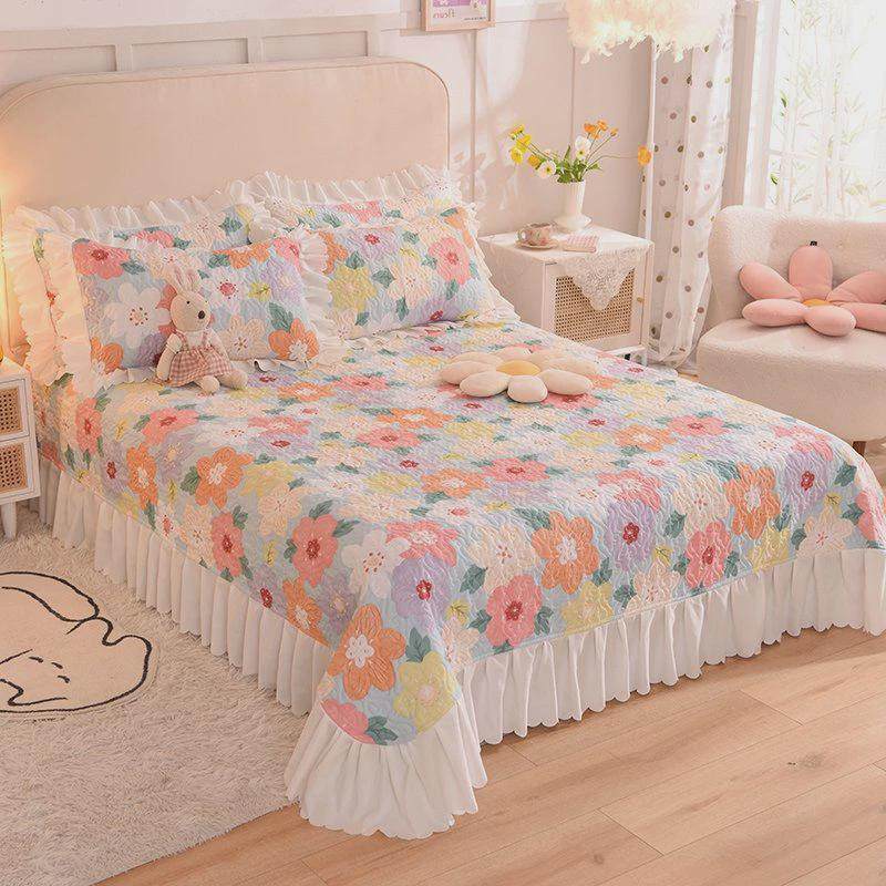 韩式公主风床盖花边床单四季夹棉床裙床单件榻榻米床垫防滑垫褥子,床上用品,床裙,淘宝优惠券,粉丝福利购,淘宝优惠卷