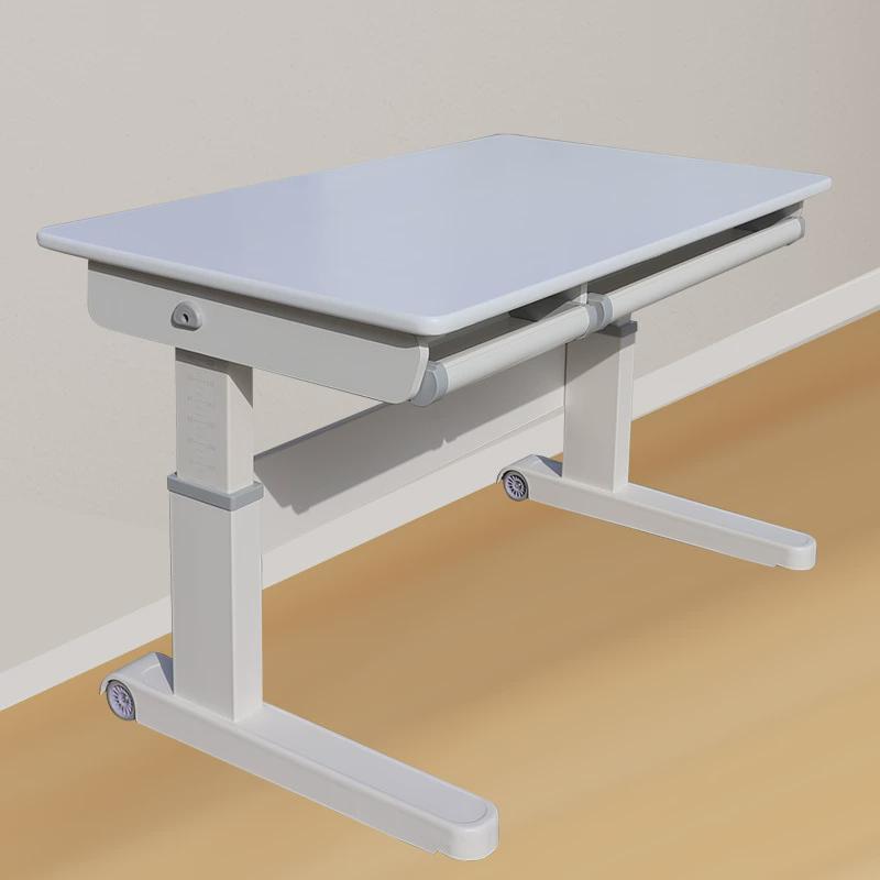 红橡木书房高低可升降实木书桌幼儿中小学生家用写字桌儿童学习桌